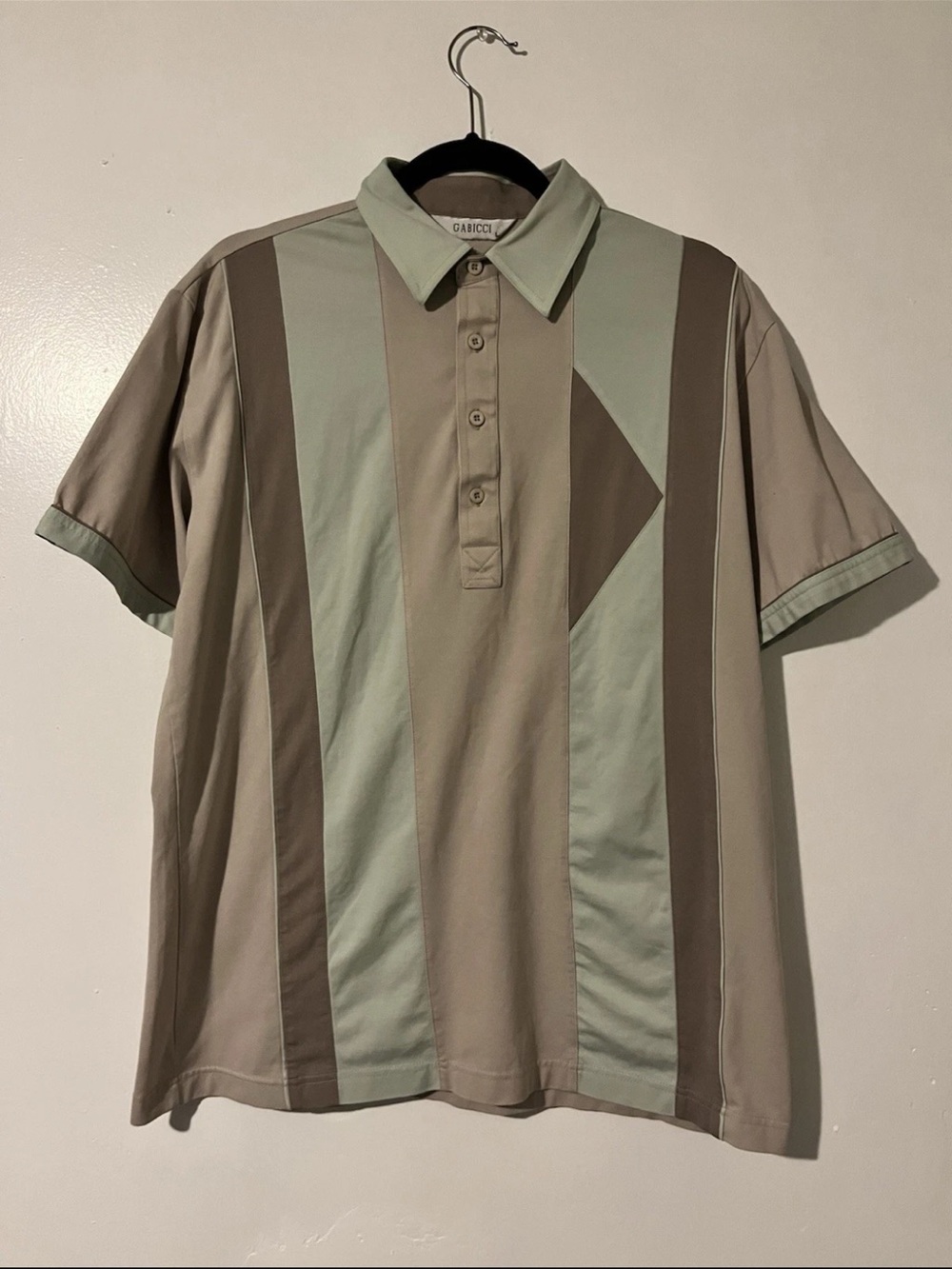 Vintage Panel Polo in Sage & Taupe